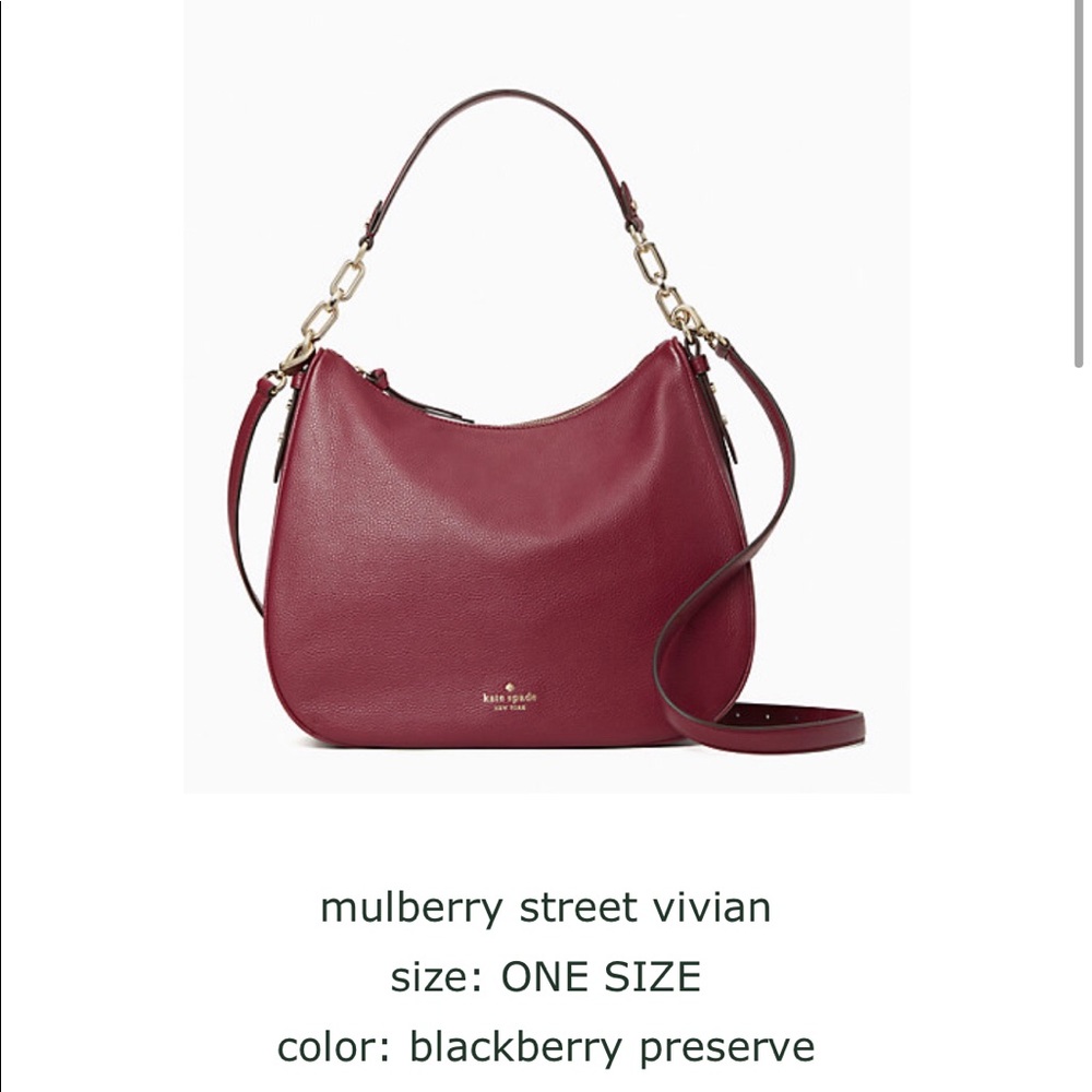 Authentic Kate Spade Cross Body - Mulberry Street Vivian - Color Blackberry
